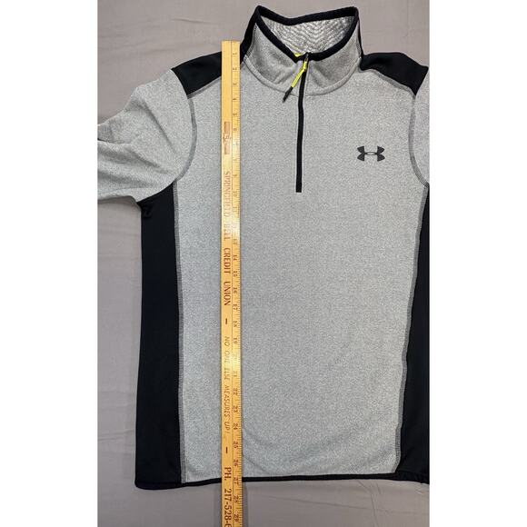 Under Armour ColdGear Men’s SM Loose Fit Fleece 1/4 Zip Pullover Gray Black - Picture 5 of 10